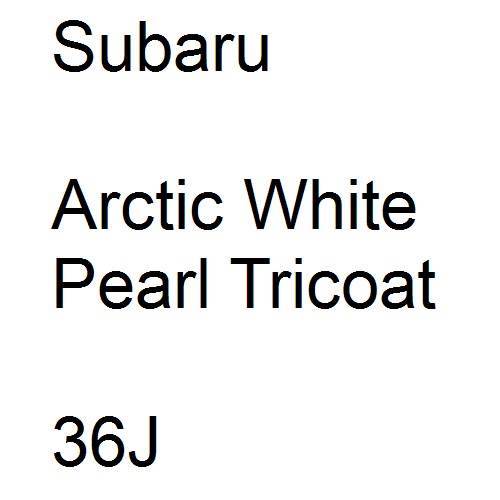 Subaru, Arctic White Pearl Tricoat, 36J.